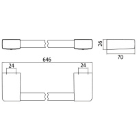 Emco Trend Держатель полотенец, (ronde buis), 60см, подвесной,  цвет: хром