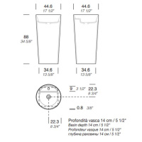 NOORTH milldue edition Раковина 44.6х88 см, 1 отв., напольная, слив в пол, цвет: белый