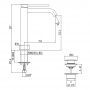 GATTONI CIRCLE TWO Смеситель для раковины высокий 227 мм, на 1 отверстие, излив 155 мм, с донным клапаном, цвет: хром