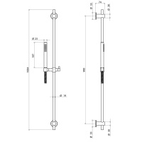 Настенная душевая стойка из нержавеющей стали Bongio Time 2020, цвет: матовая сталь