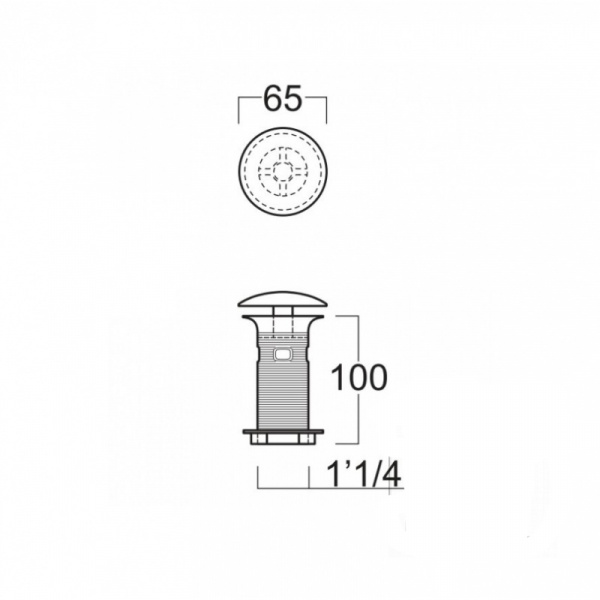 SIMAS Универсальный донный клапан из ABS для раковины цвет: хром