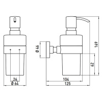 EMCO Eposa Дозатор для жидкого мыла, подвесной, стекло прозрачное, цвет: хром