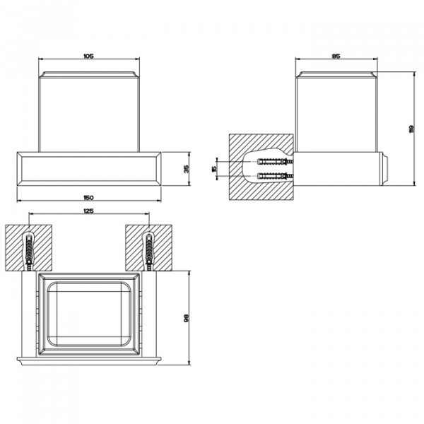 Gessi Eleganza Стакан подвесной, цвет: Finox/белый