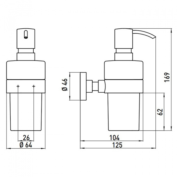 EMCO Eposa Дозатор для жидкого мыла, подвесной, стекло прозрачное, цвет: хром