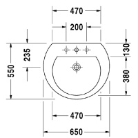 Duravit Darling New Раковина 65х55 см, 3 отв., цвет: белый
