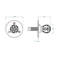 THG Flore Переключатель встраиваемый, внешняя часть, цвет: хром