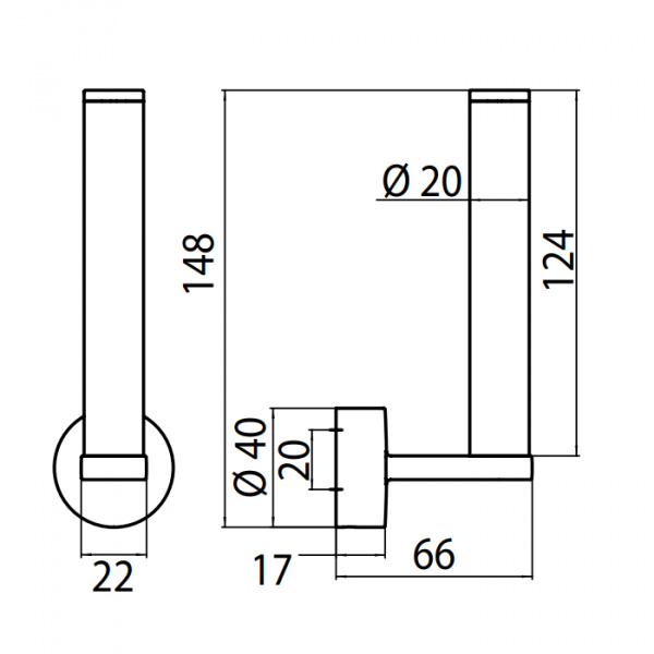 EMCO Rondo2 Держатель запасного рулона, вертикальный, подвесной, цвет: хром