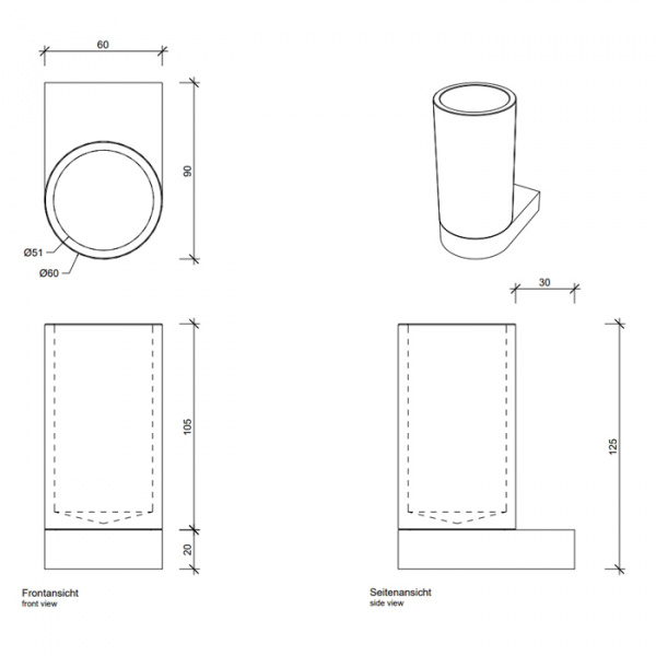 Decor Walther Century WMG Стакан подвесной, цвет: белый / золото