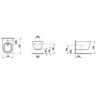 Laufen Kartell Биде подвесное 54.5х37х29см с 1 отв. под смеситель, без боковых отв, цвет: белый матовый