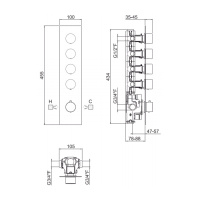 Carimali Встраиваемая часть для термостатического смесителя с 4 независимыми выходами