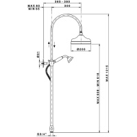 Nicolazzi Doccia Душевая стойка с верхним душем Ø 20см, переключателем и ручным душем, цвет: золото