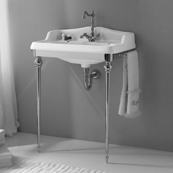 3SC Consolle Консоль Boheme 98х56хh104см, с раковиной LA02, сифоном и полотенцедердателями, цвет: хром