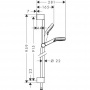 Hansgrohe Crometta Vario Unica Душевой набор: штанга 900mm, ручной душ, 2jet (Rain, IntenseRain), EcoSmart, шланг, цвет: белый/хром