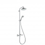 Hansgrohe Croma 220 Showerpipe Душевая стойка. состоит из: верхний душ, ручной душ, термостат для душа, штанга для душа, держатель для душа, цвет: хром