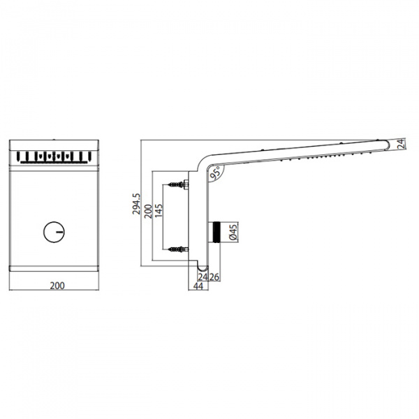 Bossini Syncro Верхний душ 45х20см, настенный, 3 режима, цвет: хром