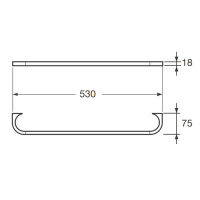 Armani Roca Baia Полотенцедержатель 53х7.5х1.8см, подвесной, цвет: хром