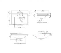 Devon&Devon Westminster Раковина 69х49 см, 3 отв., на пьедестале, цвет: белый