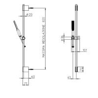 Bossini Apice Комплект для душа с штангой, ручным душем Slim и шлангом 1500 мм., цвет: белый матовый