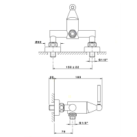 Nicolazzi Torre Смеситель для душа на 2 отверстия, вывод снизу 1/2&quot, цвет: хром