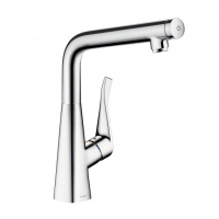 Hansgrohe Metris Select Смеситель  для кухни на 1 отв, поворотный излив, кнопка вкл/выкл воды, цвет: хром