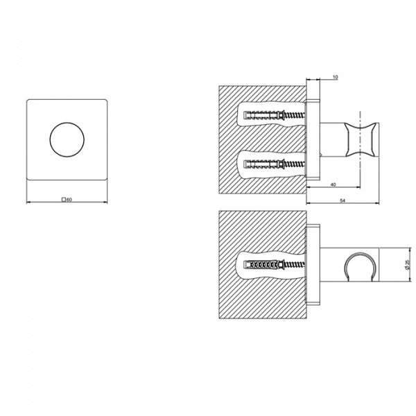 Gessi Rilievo Держатель неподвижный для душевой лейки., цвет: nero XL