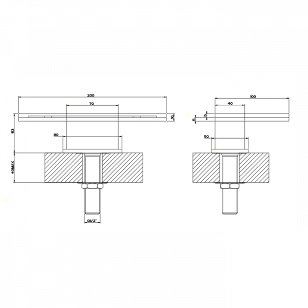 Gessi Rettangolo Каскадный излив для ванны, для монтажа с удаленным управлением (не входит в комплект), цвет: хром
