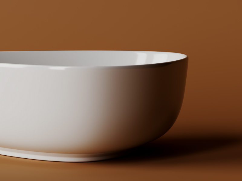 Умывальник чаша накладная ассиметричной формы Element 455*320*155мм Ceramica Nova белый CN5026