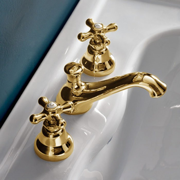 Sbordoni Etruria Смеситель для раковины на 3 отверстия, цвет: глянцевая латунь