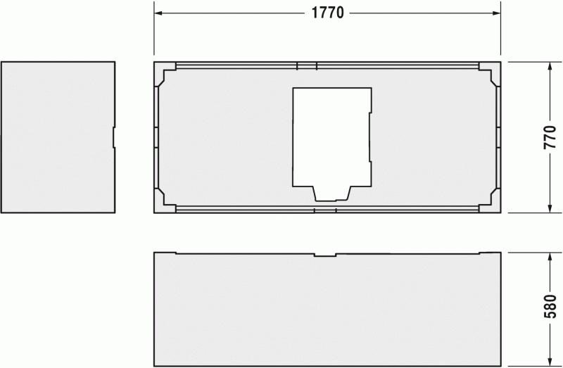 Опора из стиропора для ванны Duravit Darling New, 177x77