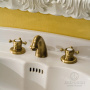 HUBER Victorian Смеситель для раковины на 3 отверстия с донным клапаном, цвет: бронза