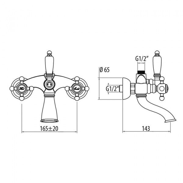 Gattoni Vivaldi Душевая стойка со смесителем для ванны, цвет: золото 24кт