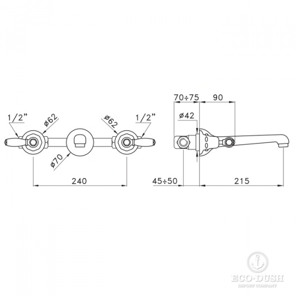 Stella Italica Leve Встраиваемый смеситель для раковины 3229, цвет: хром