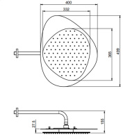 Carlo Frattini Wellness Верхний душ Cloud, в комплекте с настенным держателем 350 мм., верхняя пластина белая, подсветка белая-красная, цвет: хром