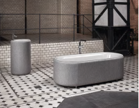 Bette Lux Oval Couture Раковина 55х90 см, 1 отв., с текстильным подиумом цвет: буро-серый