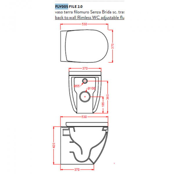 Artceram File 2.0 Унитаз напольный Rimless 36x52 см, цвет: giallo zinco