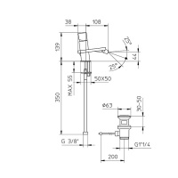 Bossini Cube Смеситель для биде на 1 отв., с заглушкой 1”1/4, цвет: хром