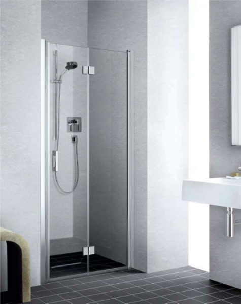 LIGA Дверь в нишу складывающаяся LI 2SR 100х200см., петли справа, серебристый глянцевый+klar