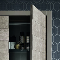 VITAGE milldue edition RITZ Шкаф-пенал 96х32х158.5см, напольный, рама глянц. лак Castoro, цвет: Alligator gold