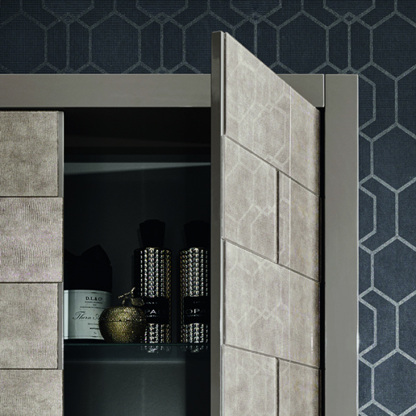 VITAGE milldue edition RITZ Шкаф-пенал 96х32х158.5см, напольный, рама глянц. лак Castoro, цвет: Alligator gold