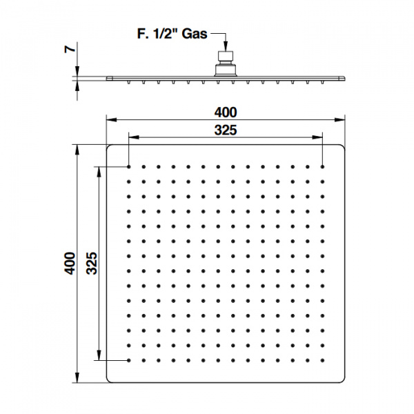 Bongio Soffioni Верхний душ 400х400 мм, цвет: хром