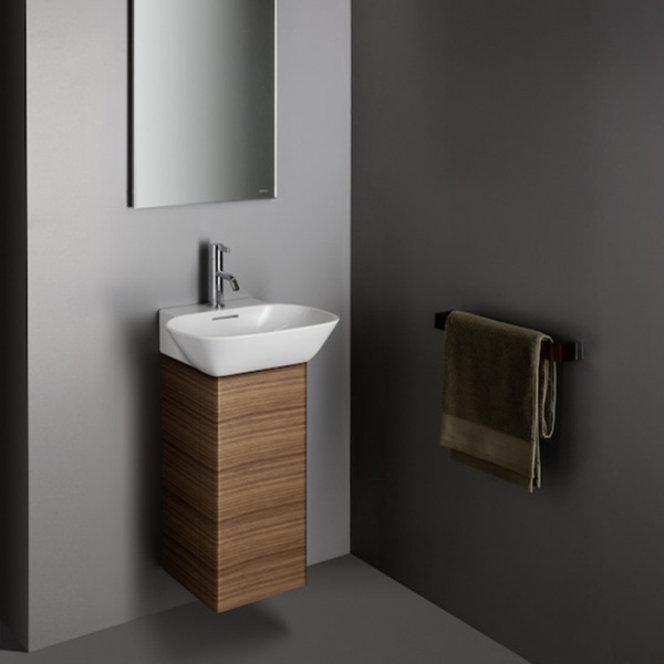 Laufen INO Тумба с раковиной, 28х31х60.5см, с 1 дверцей, с сифоном, с 4 полками, DX, цвет: темный орех