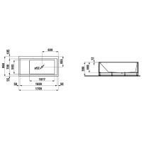 Laufen Kartell Ванна 170x86x44см, пристенная, DX, с панелями, с слив-переливом с подсветкой, материал: композит