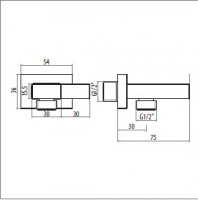 Gattoni PD Настенный держатель для лейки с выводом для воды, цвет: хром