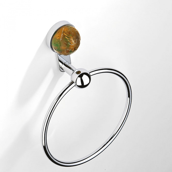 THG Flore Полотенцедержатель - кольцо 18см., подвесной, цвет: хром/хрусталь