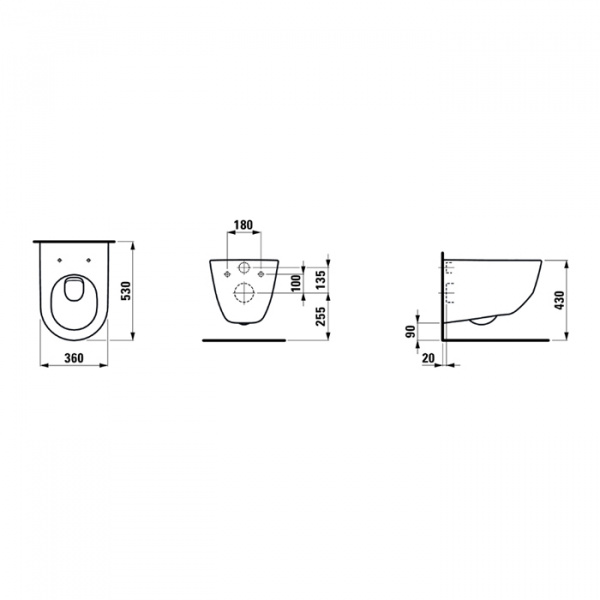 LAUFEN Pro Унитаз подвесной 53х36х34см, цвет: белый