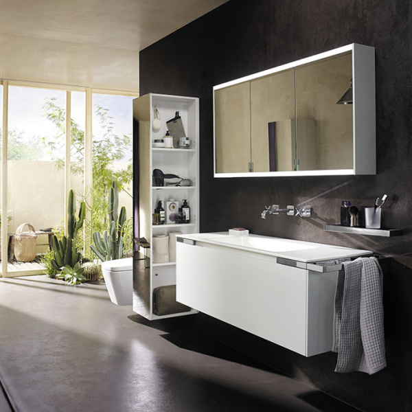 Burgbad Yso Шкаф подвесной зеркальный 32x43x176см, цвет: белый матовый