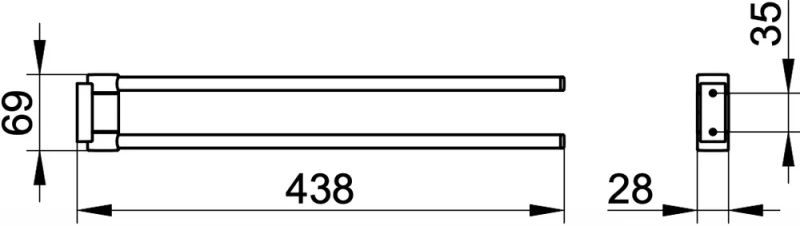 Полотенцедержатель Keuco Plan 14918370000 двойной, черный