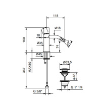 Fantini Nostromo SMALL Смеситель для биде на 1 отв., цвет: черный матовый