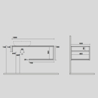 Kerasan Louise Металлическая структура для раковины 120см, подвесная, с полкой, с 1 отв., с полотенцедержателем, цвет: черный матовый