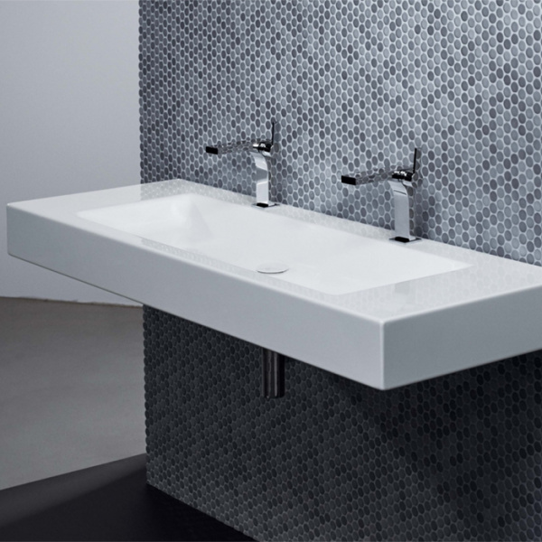 Bette Aqua Раковина 140х49.5х12.5 cм, 2 отв., подвесная, без перелива, цвет: белый